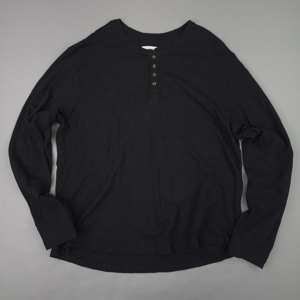 Tecovas Henley Shirt Mens XL Black Long Sleeve Western Cotton Tee Austin Texas